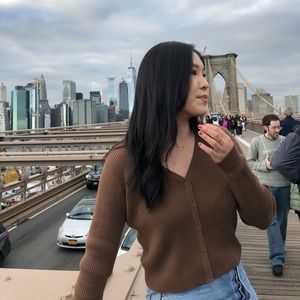 Brandy Melville Brown Knitted Cardigan